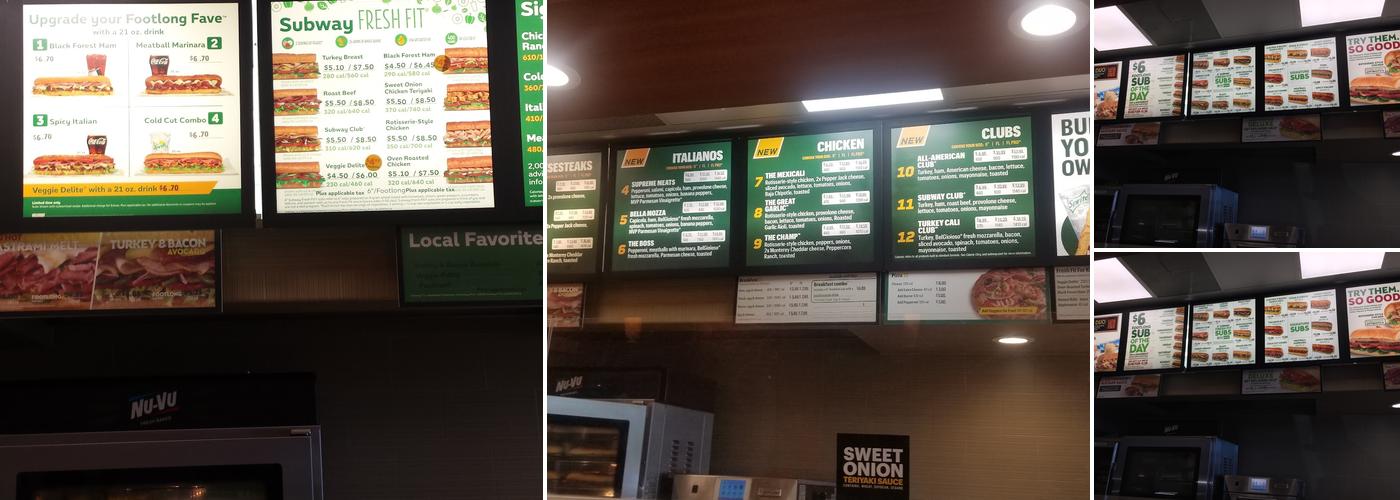 Subway Menu