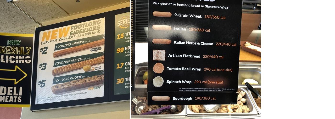 Subway Menu