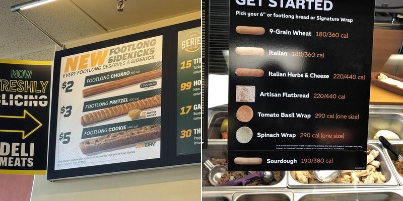Subway Menu
