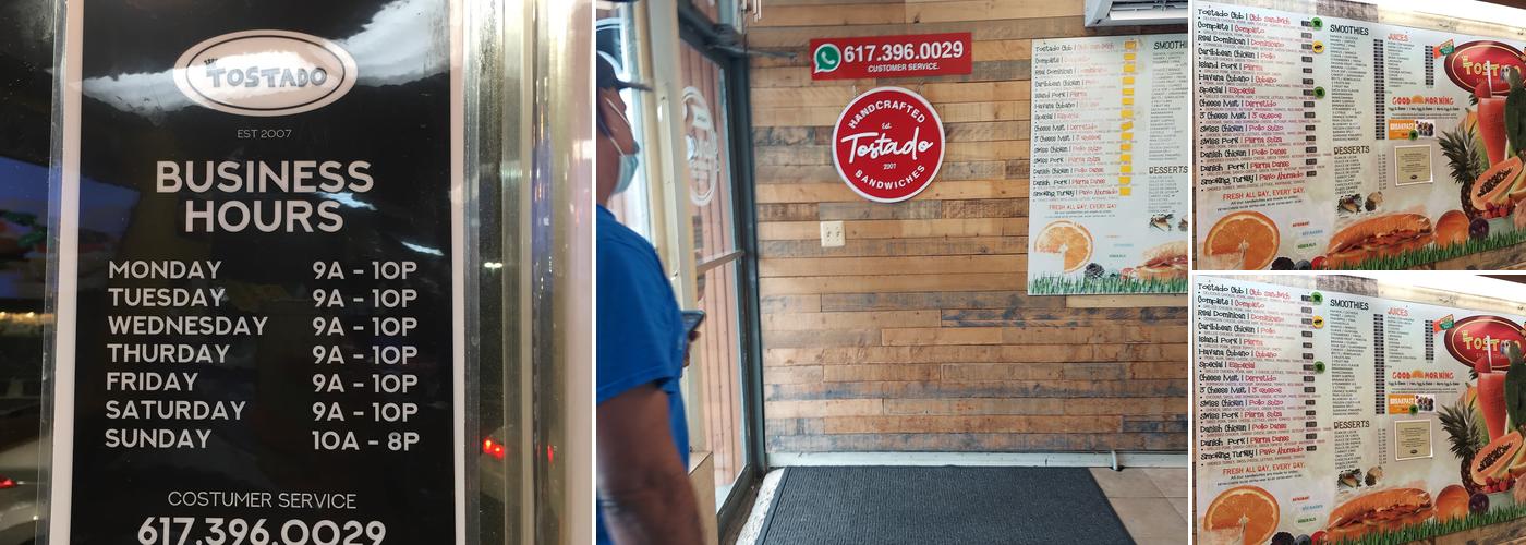 Tostado Sandwich Bar Menu