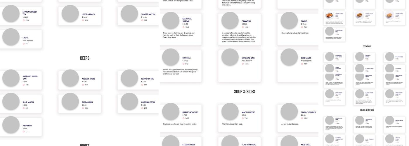 Shaking Crab (Quincy) Menu