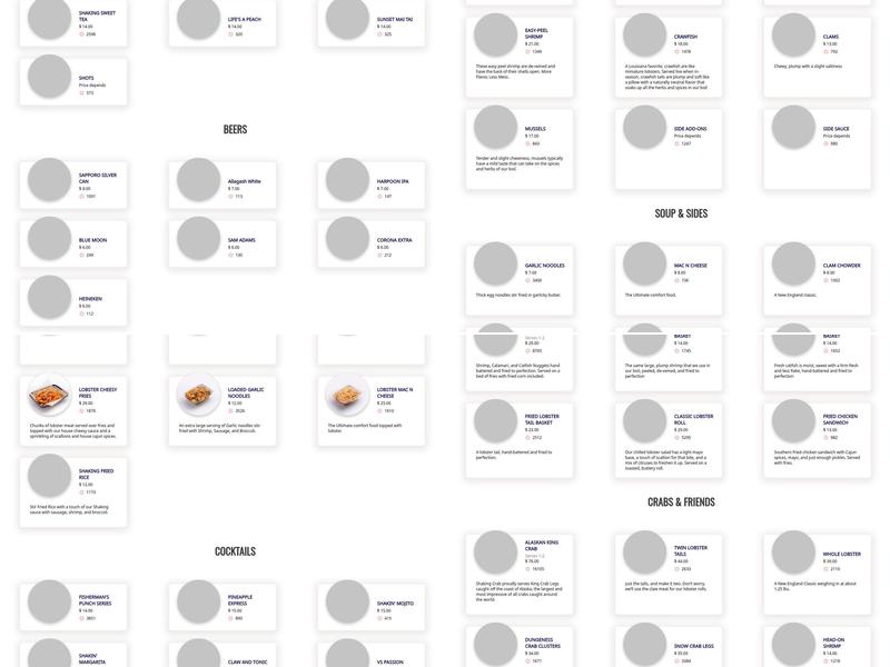 Shaking Crab (Quincy) Menu
