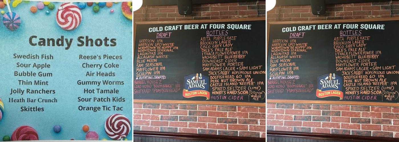 Four Square Restaurant & Bar Menu