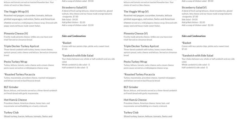 enjoy something special Menu