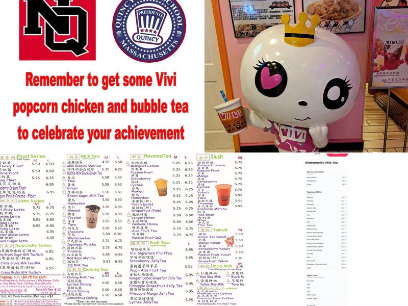 Vivi Bubble Tea Cafe Quincy Menu