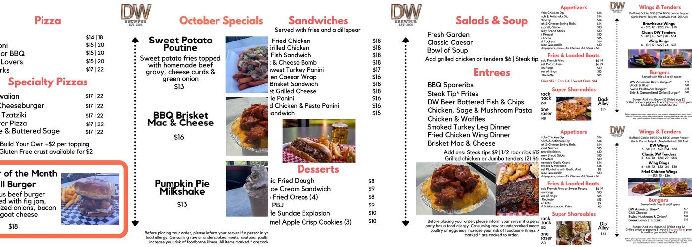 DW Brewpub Menu