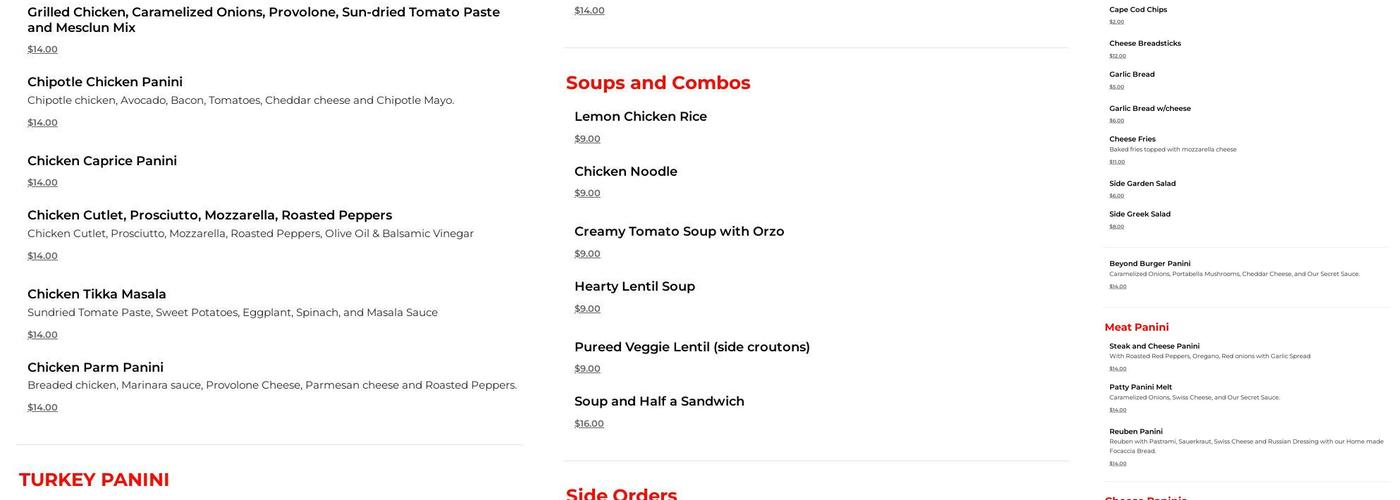 Cafe 472 Menu
