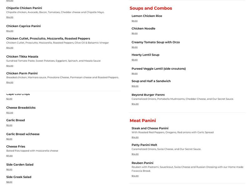 Cafe 472 Menu