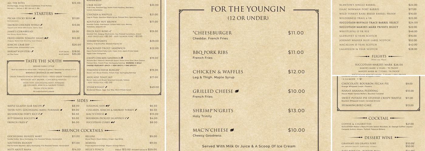 SUCCOTASH Menu