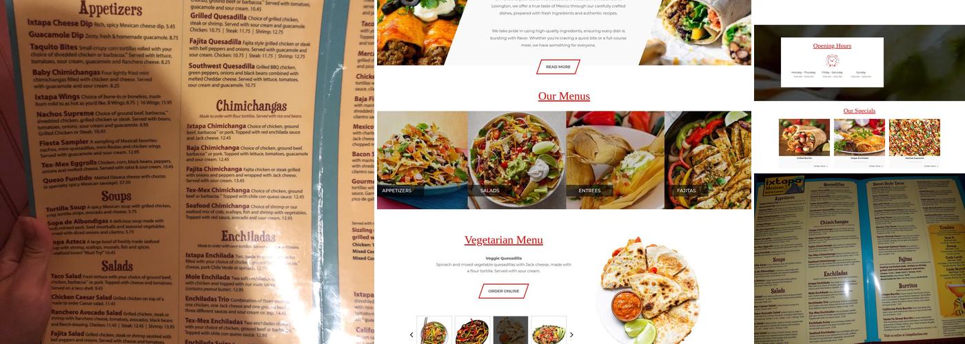 Ixtapa Cantina Menu