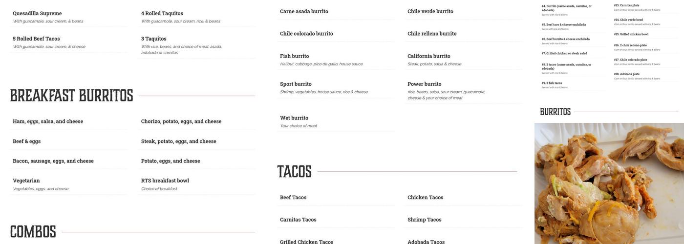 Robertito's Taco Shop Menu
