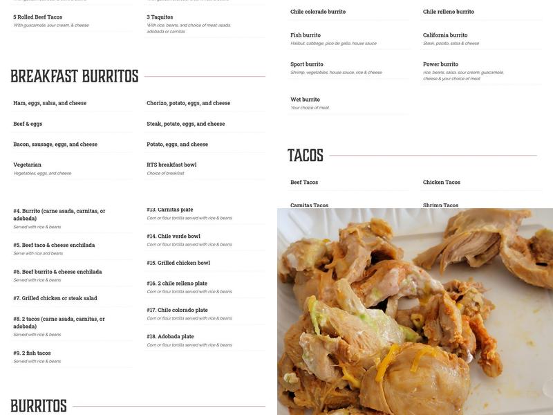 Robertito's Taco Shop Menu