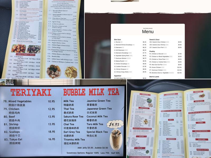 Chen's Fine Asian Cuisine Menu