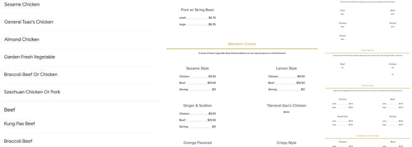 7 Chinese Restaurant Menu