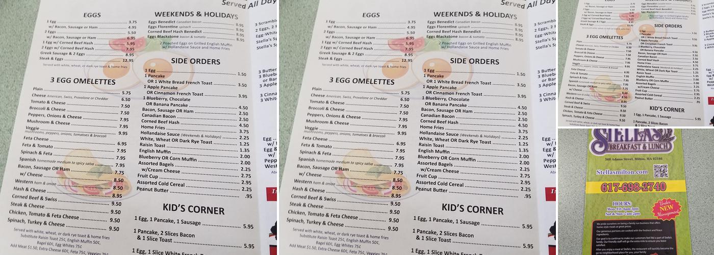 Stella's Menu