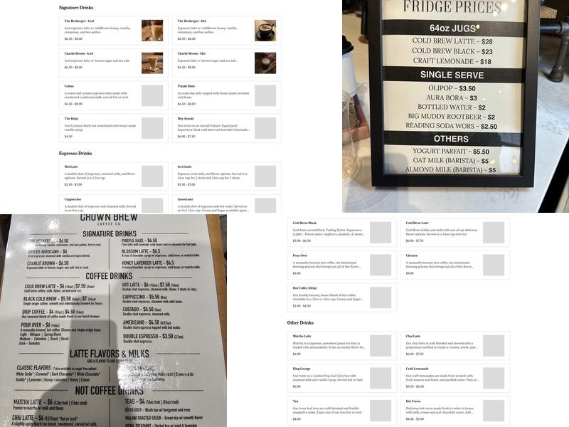 Crown Brew Coffee Co. Menu