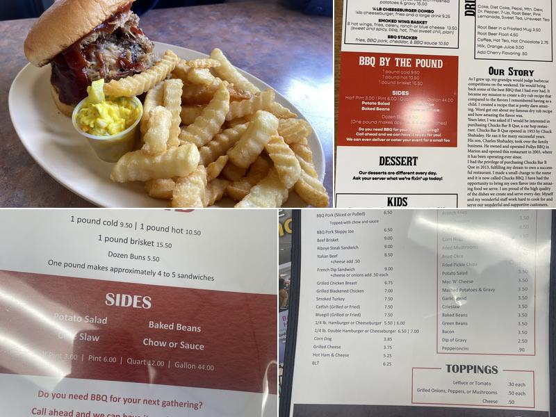Chuck's BBQ Menu