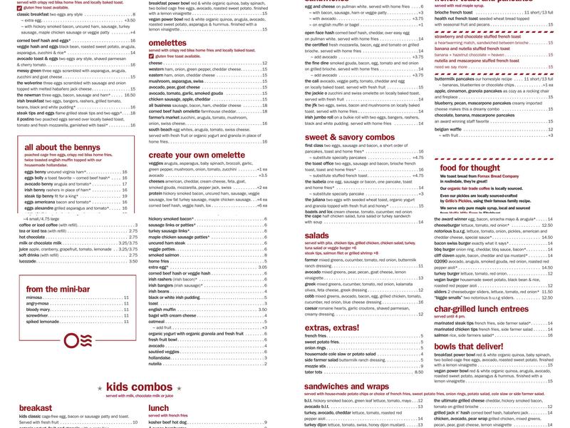 The Toast Office Menu