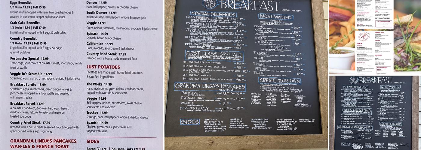 Old Post Office Cafe Menu