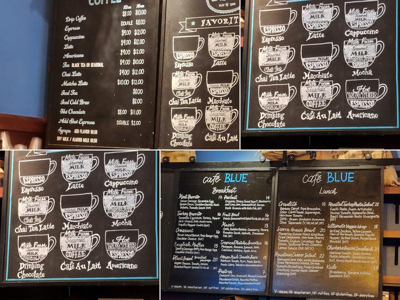 Cafe Blue Menu