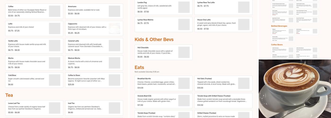 Coffeebar Menu