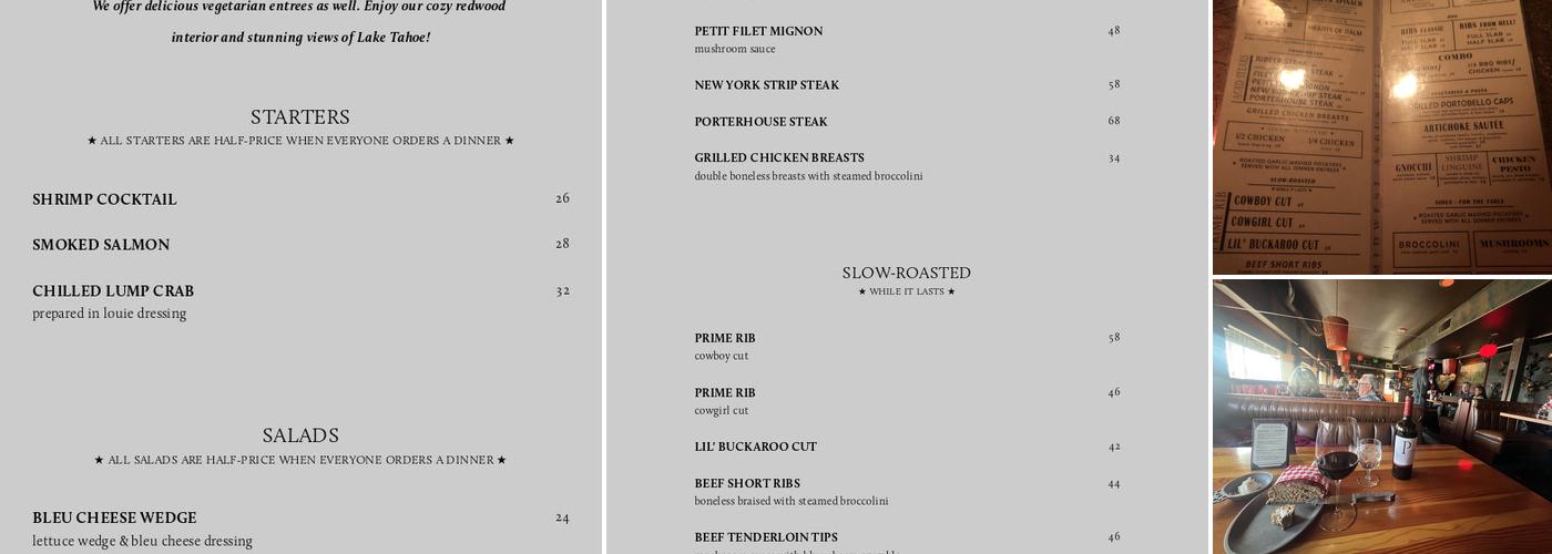 Old Range Steakhouse Menu