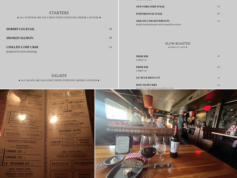 Old Range Steakhouse Menu