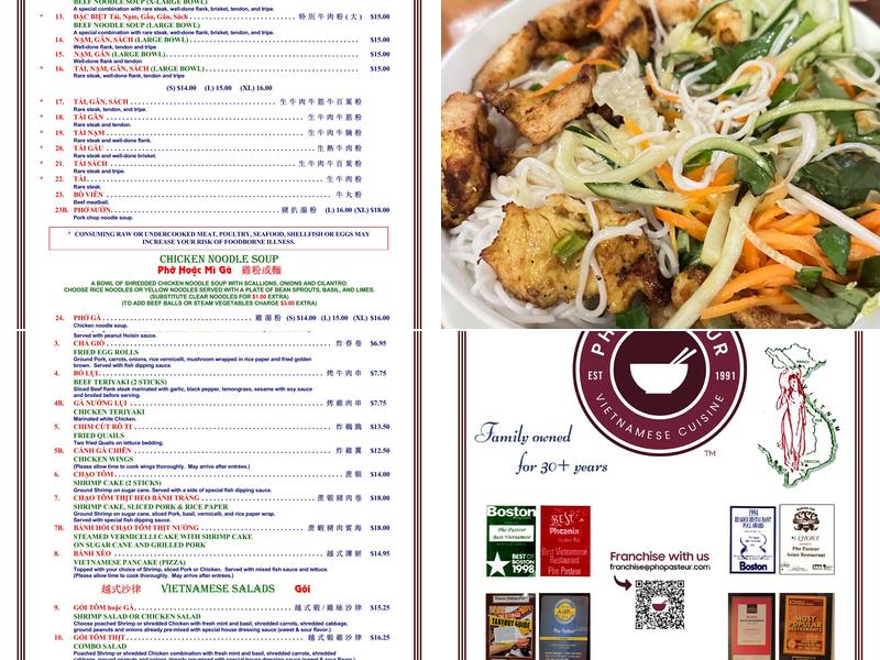 Phở Pasteur Menu