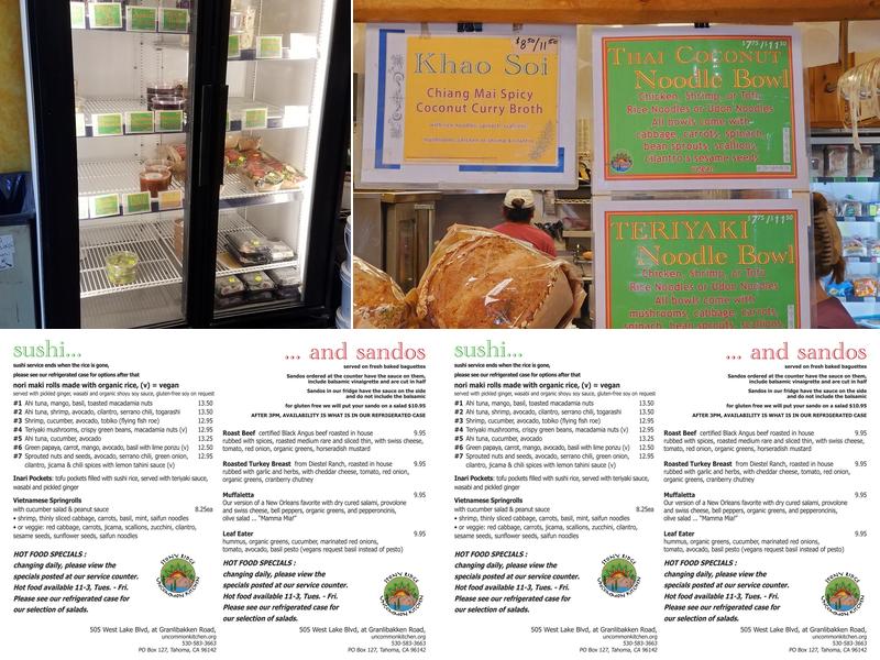 Stony Ridge Uncommon Kitchen Menu