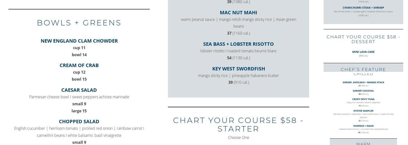 Chart House Menu