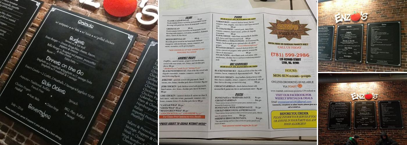 Enzo's Pizzeria Menu