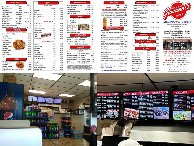 Giovanni's Pizza & Roast Beef Menu