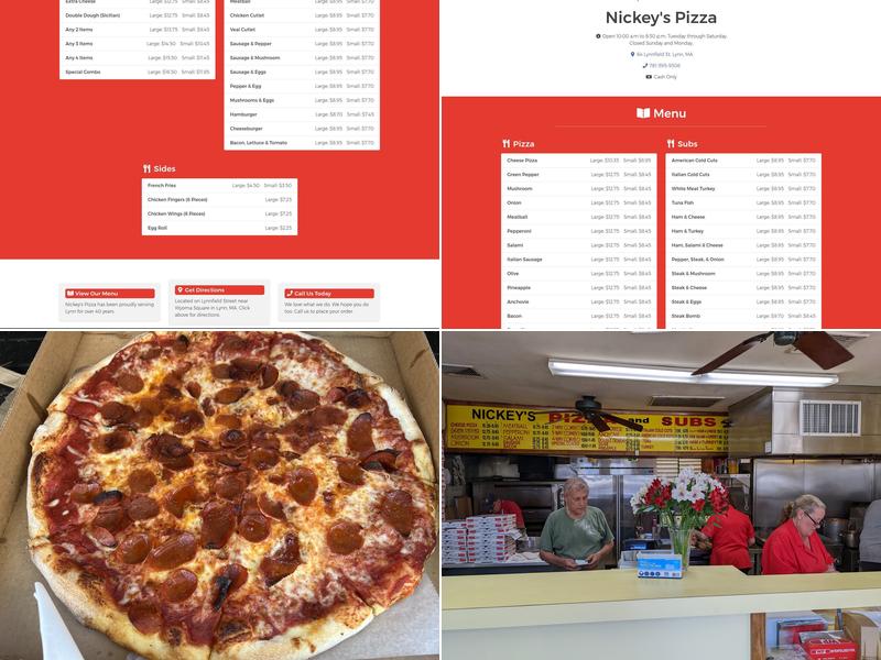 Nickey's Pizza Menu