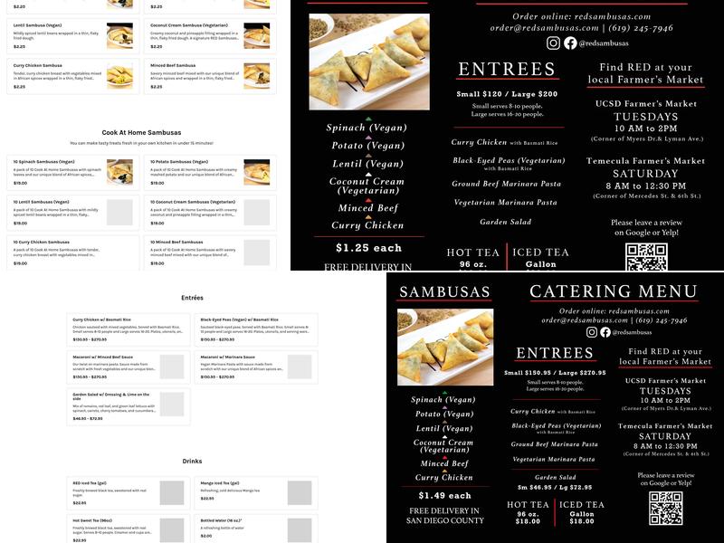 RED Sambusas and Catering Menu