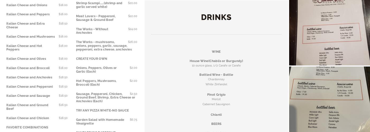 Santarpio's Pizza Menu