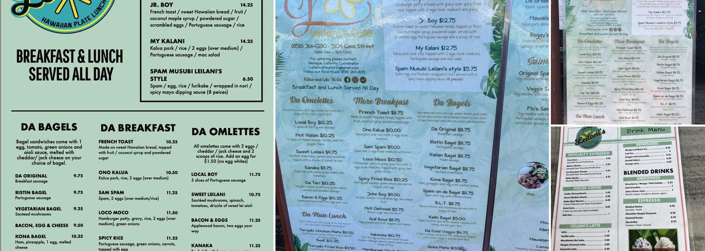 Leilani's Cafe Menu