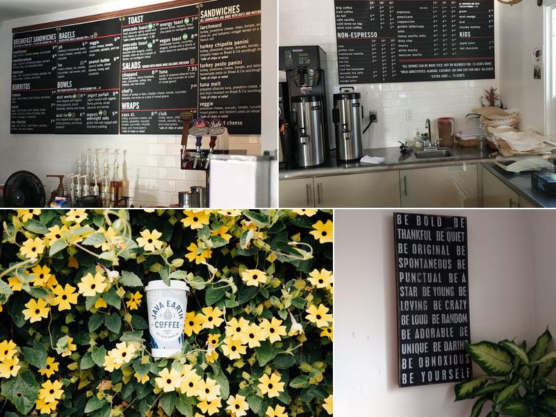 Java Earth Coffee North PB Menu