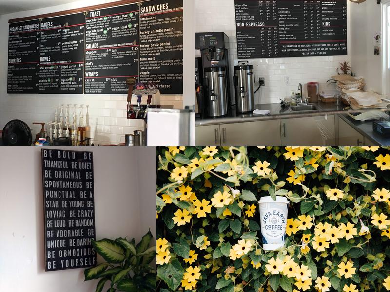 Java Earth Coffee North PB Menu