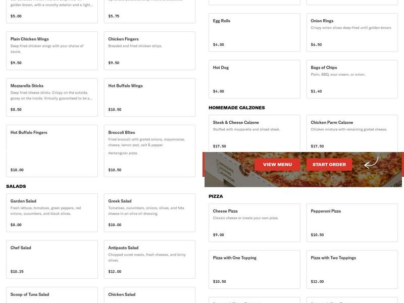 Nicky's Pizza Time Menu