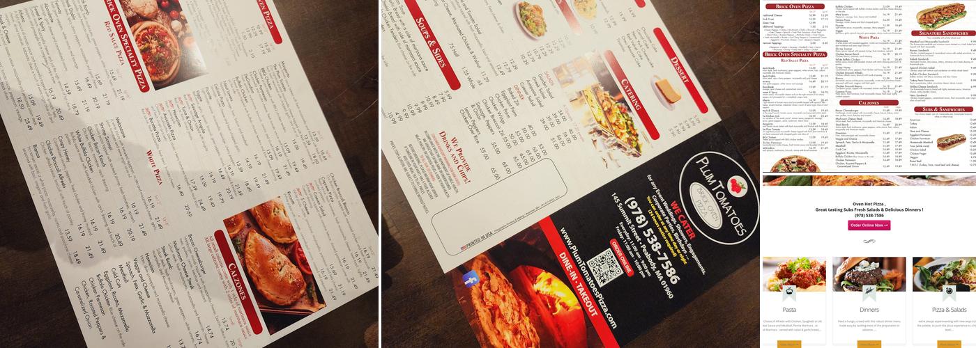 Plum Tomatoes Brick Oven Pizza Menu