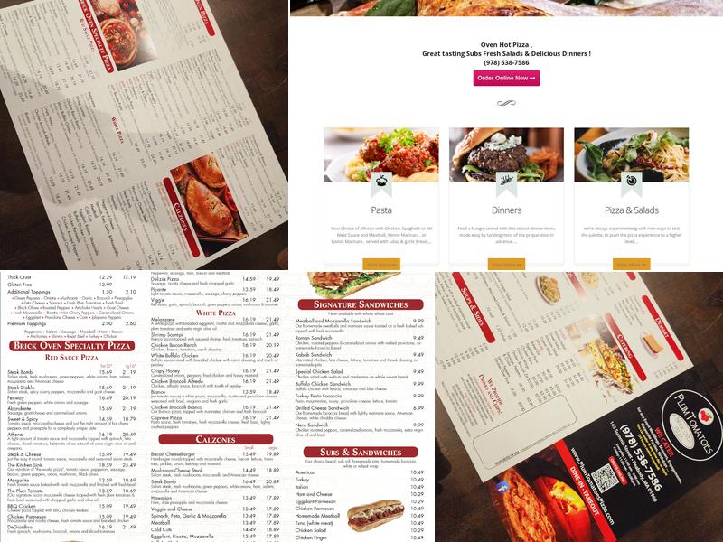 Plum Tomatoes Brick Oven Pizza Menu