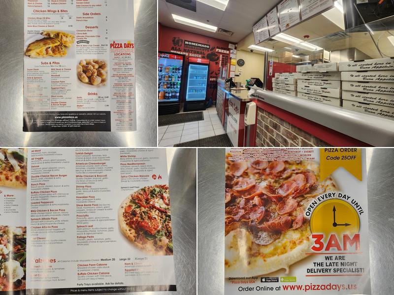 Pizza Days Menu