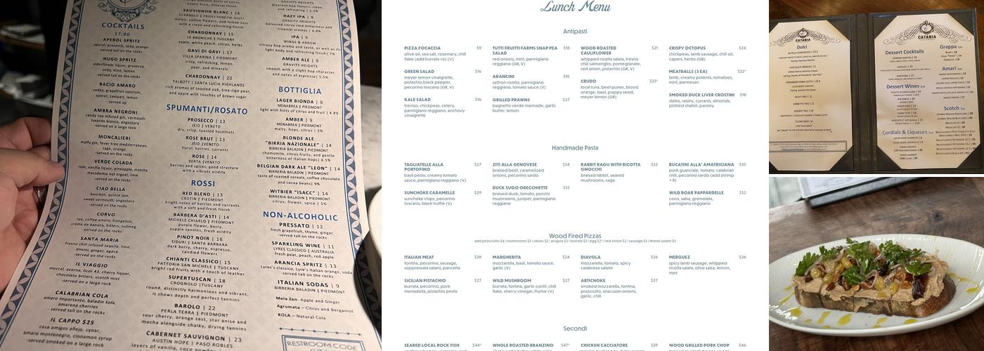 Catania Menu