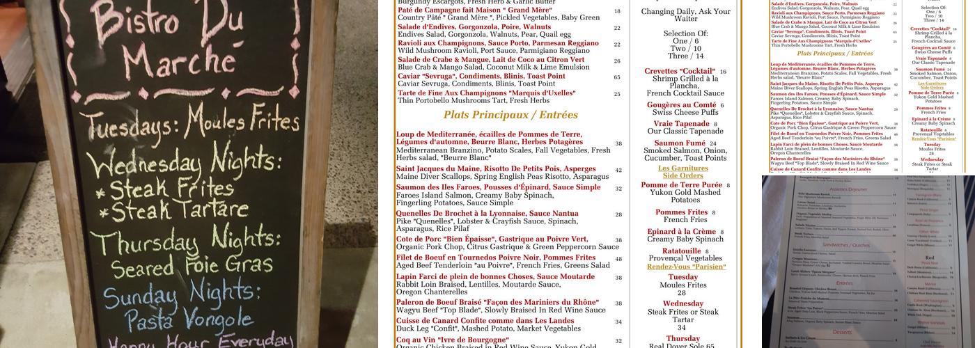 Bistro du Marché by Tapenade Menu