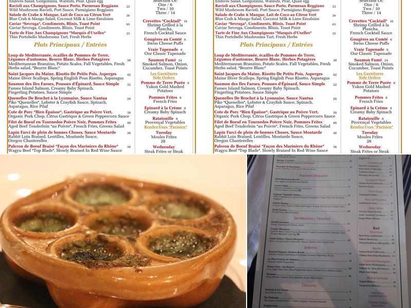 Bistro du Marché by Tapenade Menu