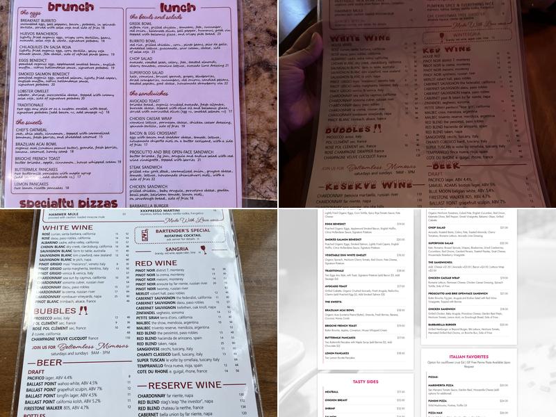 Barbarella Restaurant & Bar Menu