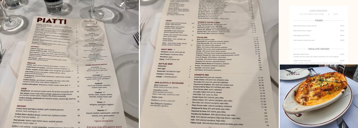 Piatti Menu