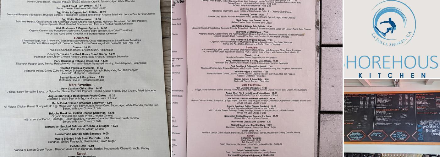 Shorehouse Kitchen Menu