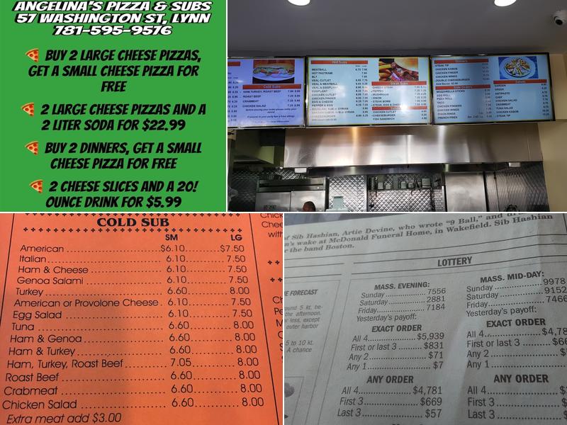 Angelina's Sub Shop Menu