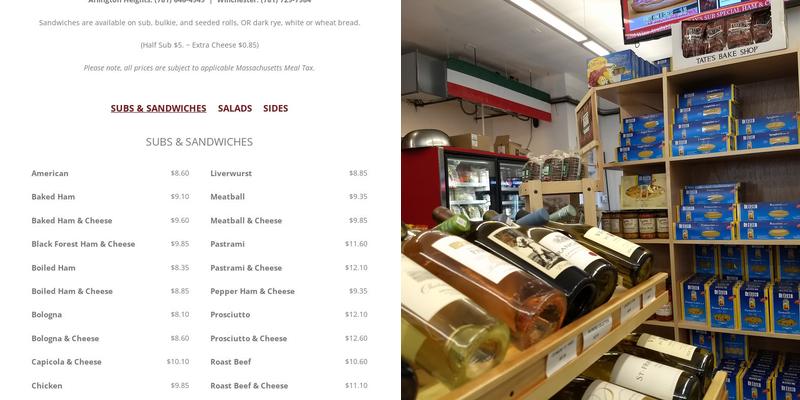 D'Agostino's Delicatessen Menu